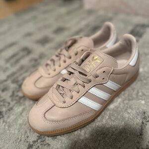 Adidas Beige and White Sneakers